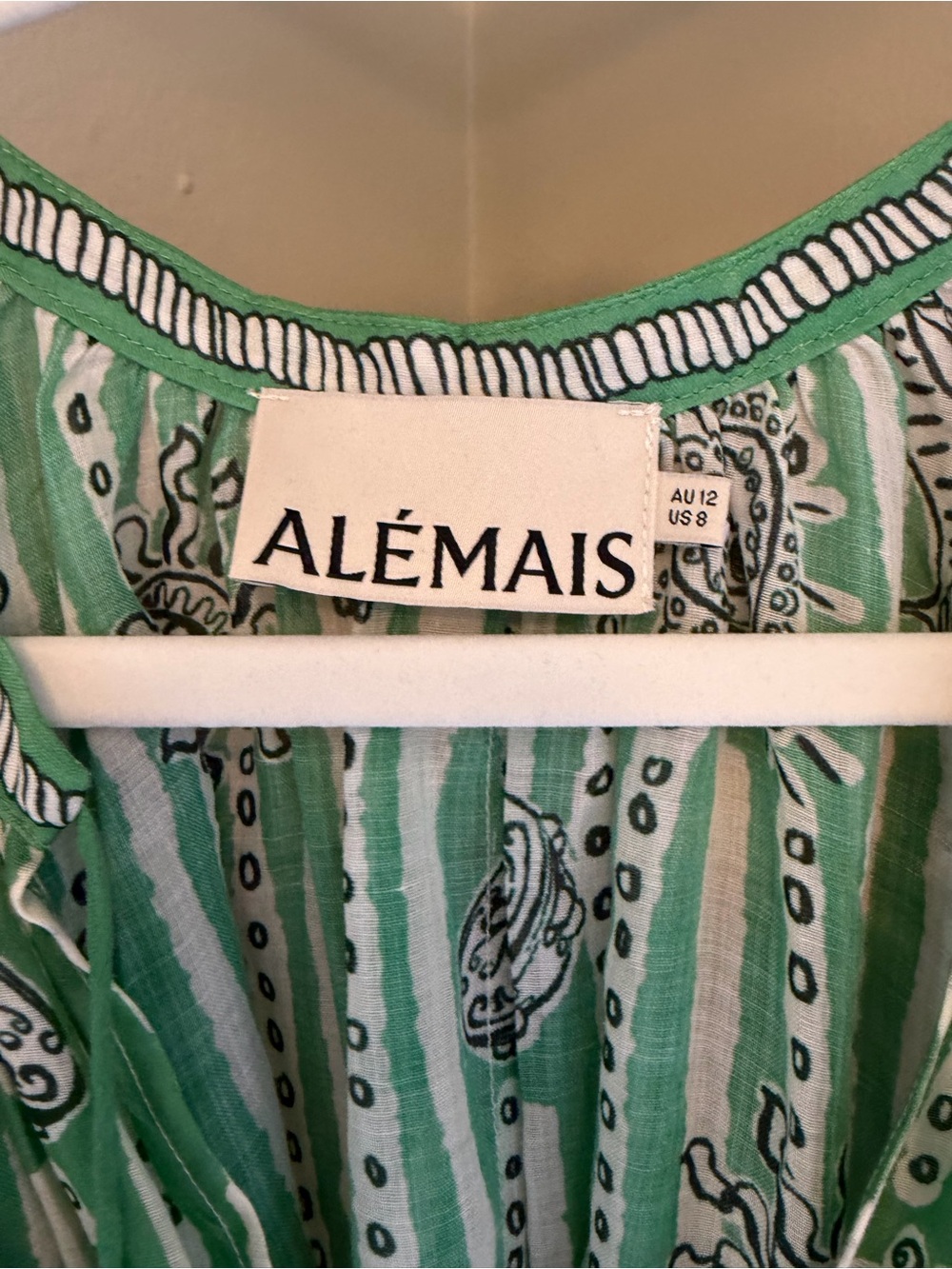 Alemais Green and White Mini Dress - Picture 2 of 5